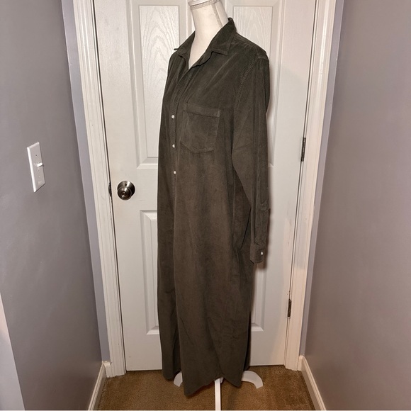 Frank & Eileen Corduroy Rory Maxi Shirt Dress - Forrest - Picture 6 of 15